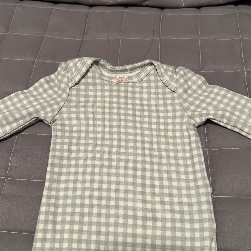 Green gingham gown
